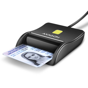 AXAGON CRE-SM3N, USB-A, black - Smart card reader CRE-SM3N