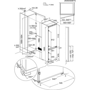 Electrolux 700 No Frost AI CoolAssist, 269 L, height 189 cm - Built-in refrigerator