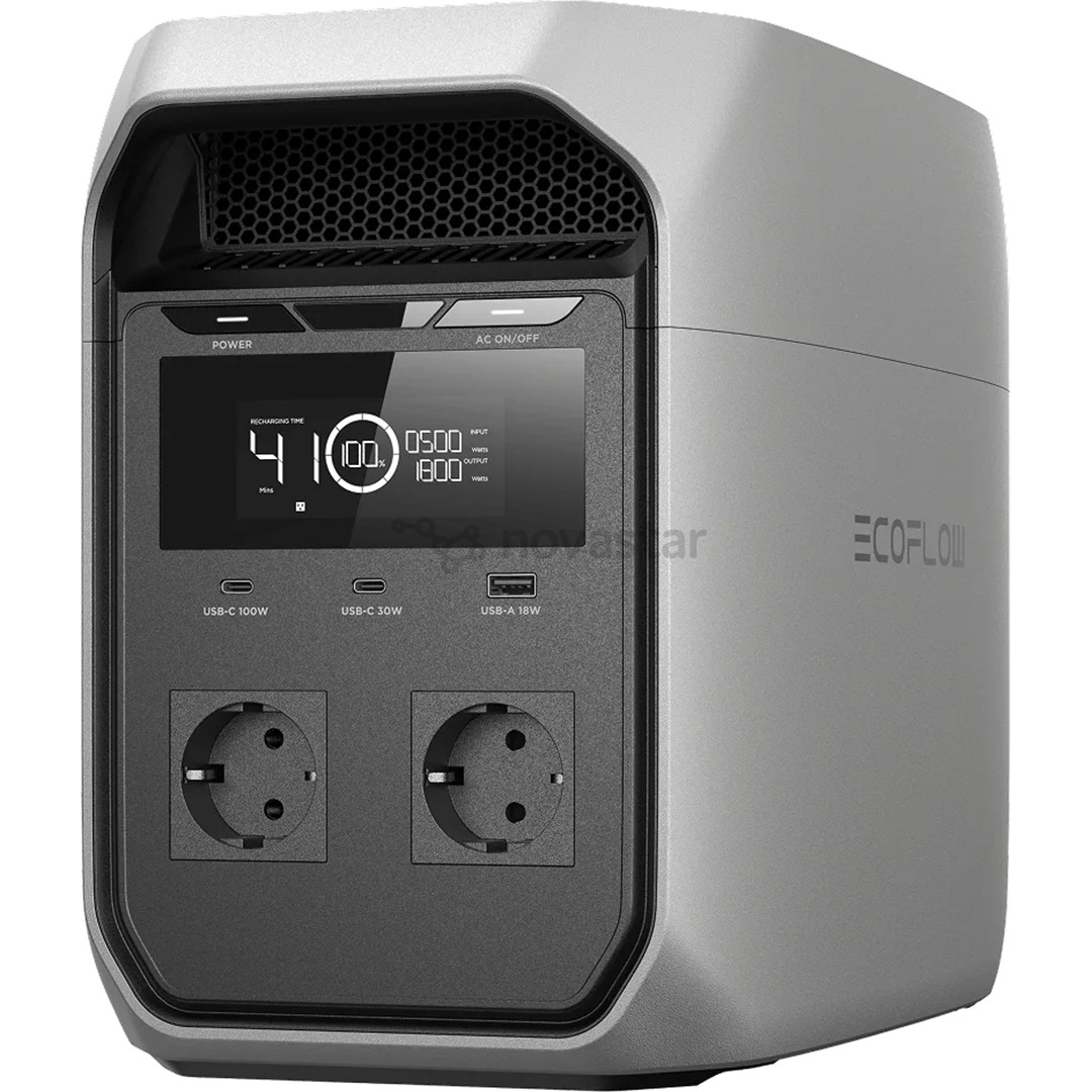 EcoFlow Delta 3 Classic, 1024 Wh, 1800 W, pilkas - Maitinimo šaltinis