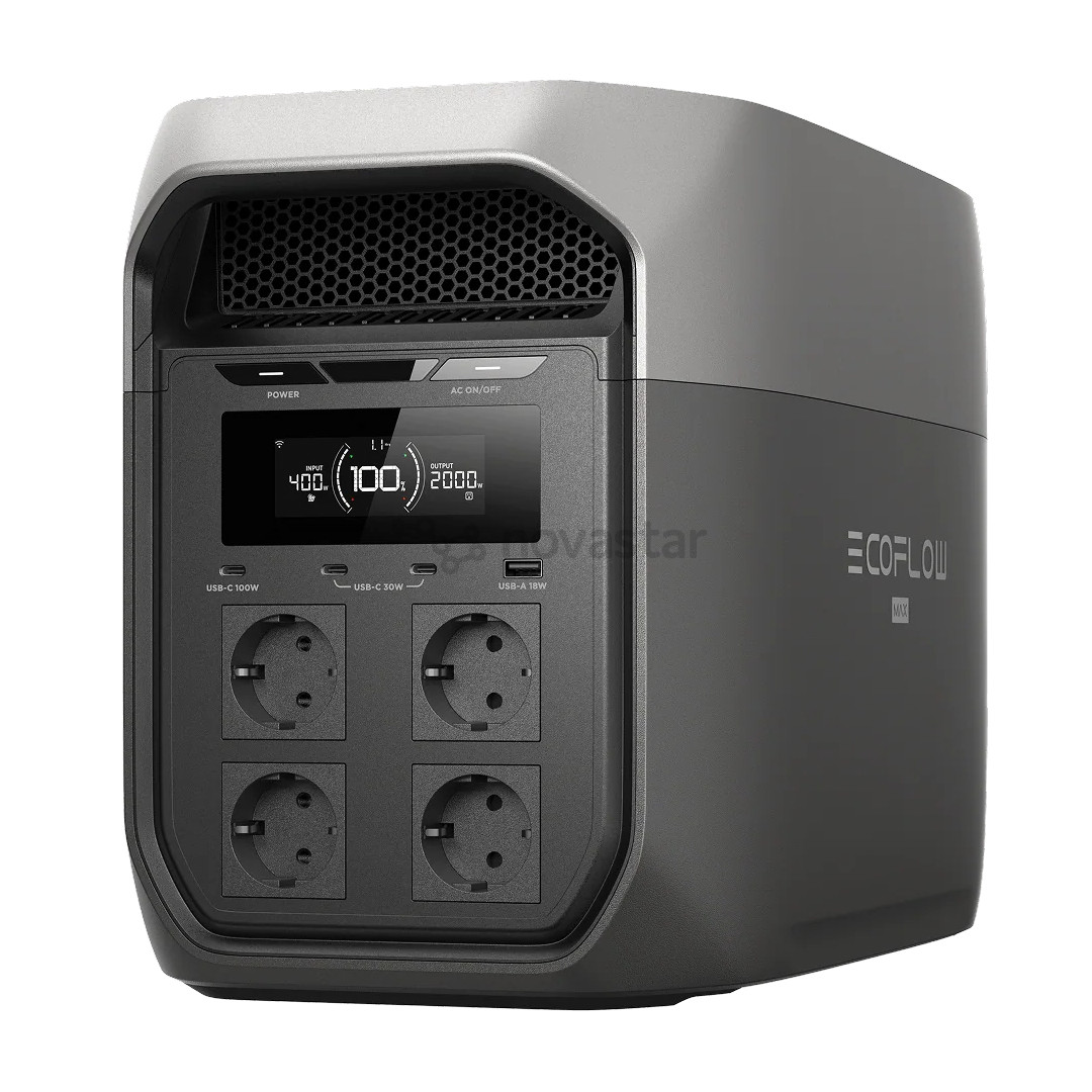 EcoFlow Delta 3 Max, 2048 Wh, 2400 W, juodas/pilkas - Maitinimo šaltinis 5016501005