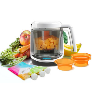 Baby Brezza One Step Deluxe, baltas/juodas - Kūdikių maisto ruošimo prietaisas