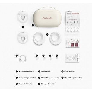 Momcozy M5 Wearable, dvigubas, baltas - Pientraukis