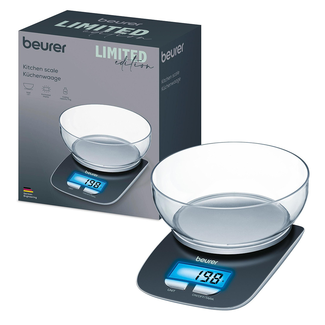 Beurer Limited Edition 2026, up to 3 kg, grey - Digital kitchen scale with bowl