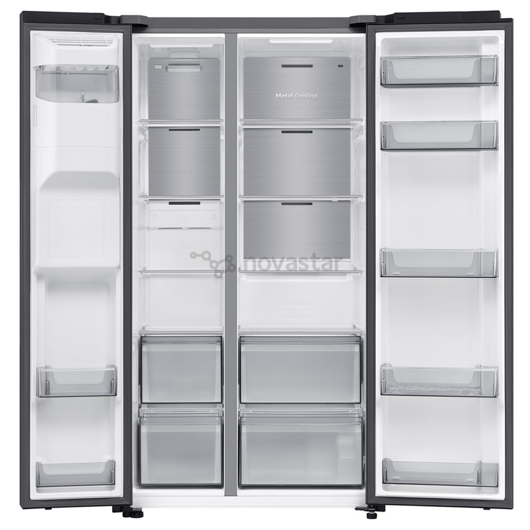 Samsung Bespoke AI, NoFrost, 640 L, aukštis 179 cm, juodas - SBS Šaldytuvas