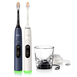 Philips Sonicare DiamondClean 8500, baltas/tamsiai mėlynas - Elektriniai dantų šepetėliai HX8596/22