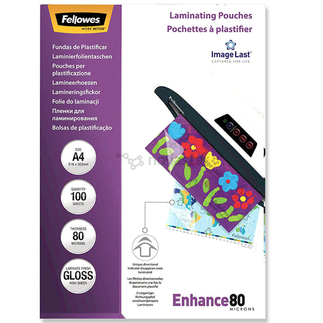 Fellowes ImageLast A4 80 Micron Laminating Pouch, 100 pc - Laminating pouches