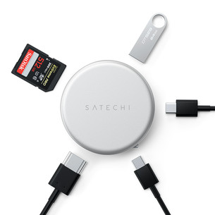 Satechi OntheGo 5-in-1 Multiport Adapter, sidabro spalvos - Adapteris