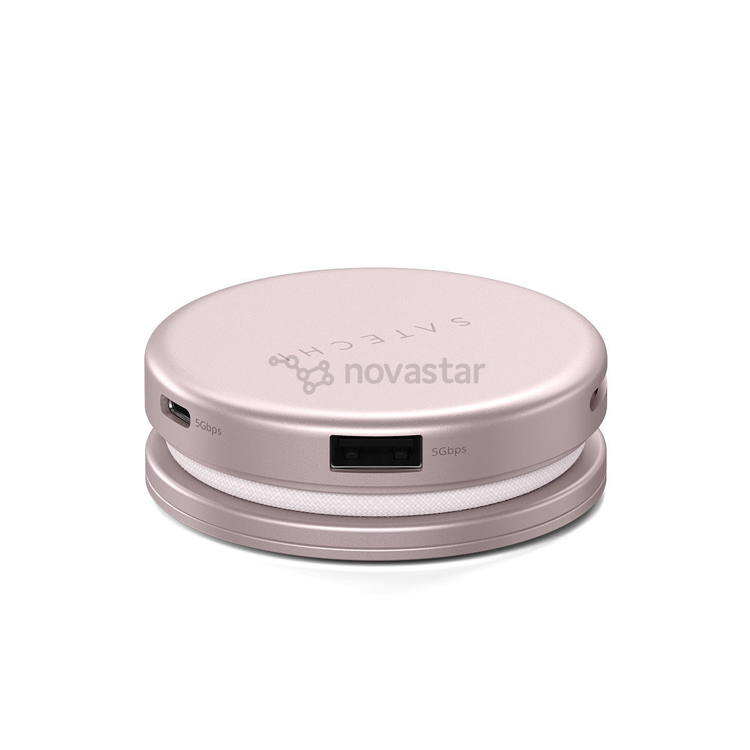 Satechi OntheGo 5-in-1 Multiport Adapter, rožinis - Adapteris