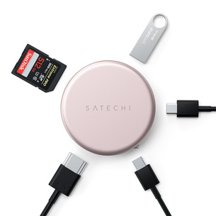 Satechi OntheGo 5-in-1 Multiport Adapter, rožinis - Adapteris