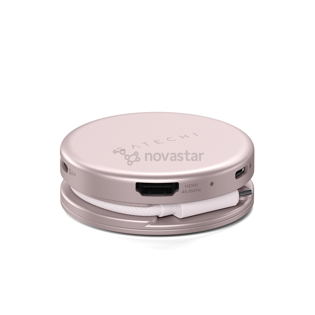 Satechi OntheGo 5-in-1 Multiport Adapter, rožinis - Adapteris