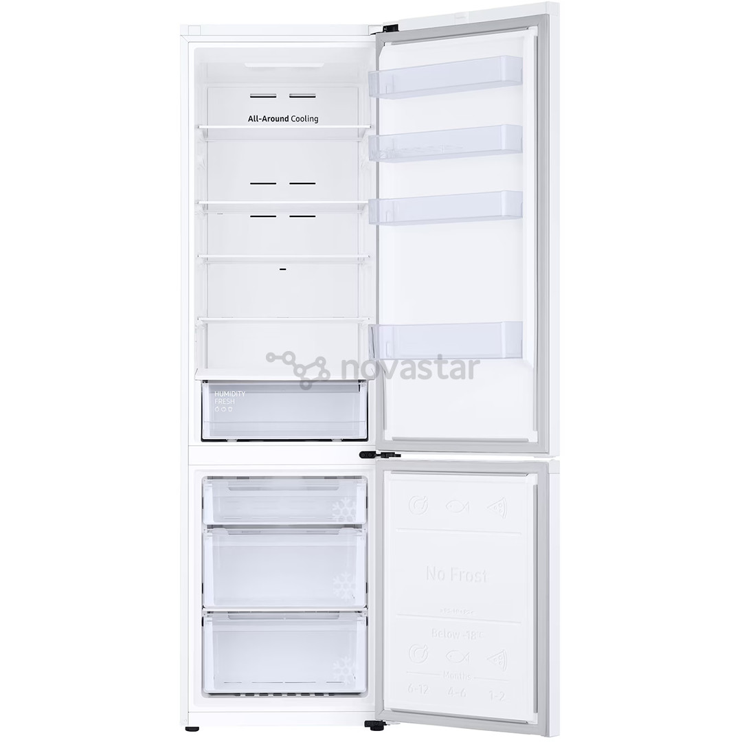 Samsung, NoFrost, 390 L, aukštis 203 cm, baltas - Šaldytuvas
