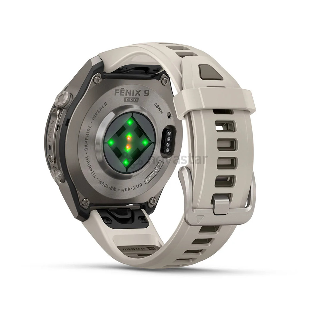 Garmin Fenix 9 Pro, 43 мм, inReach, титан, серый/бежевый - Спортивные часы
