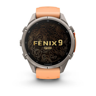 Garmin Fenix 9 Pro, 43 мм, inReach, титан, розовый/оранжевый - Спортивные часы