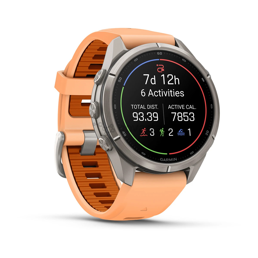 Garmin Fenix 9 Pro, 43 мм, inReach, титан, розовый/оранжевый - Спортивные часы