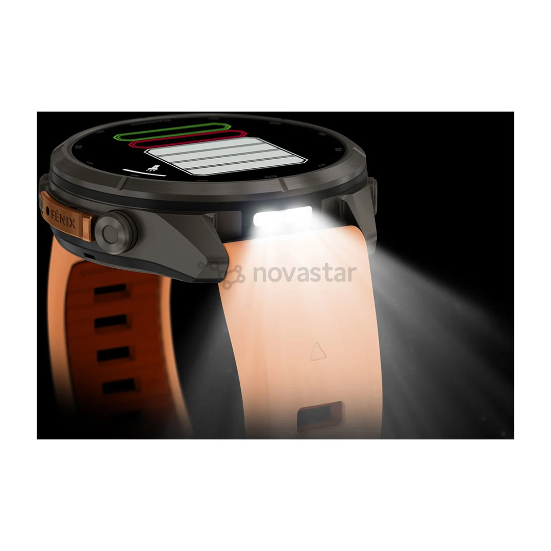 Garmin Fenix 9 Pro, 43 мм, inReach, титан, розовый/оранжевый - Спортивные часы