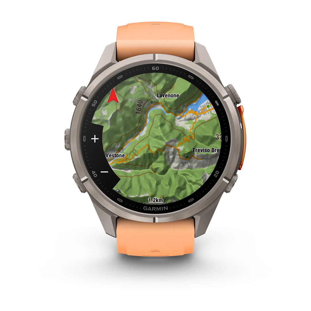 Garmin Fenix 9 Pro, 43 мм, inReach, титан, розовый/оранжевый - Спортивные часы