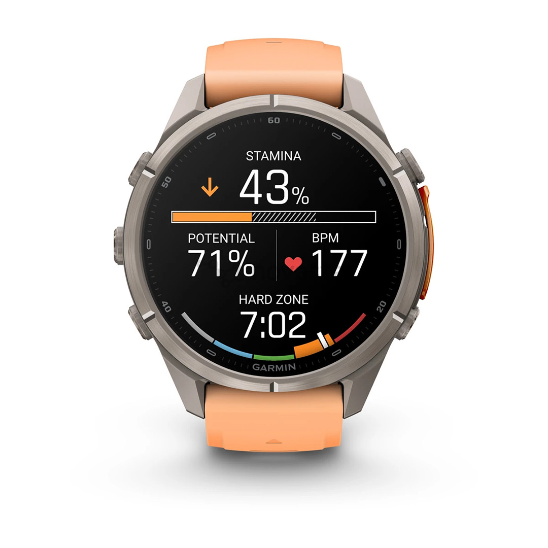 Garmin Fenix 9 Pro, 43 мм, inReach, титан, розовый/оранжевый - Спортивные часы