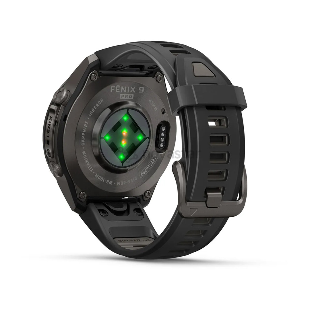 Garmin Fenix 9 Pro, 43 мм, inReach, черный титан, черный/серый - Спортивные часы