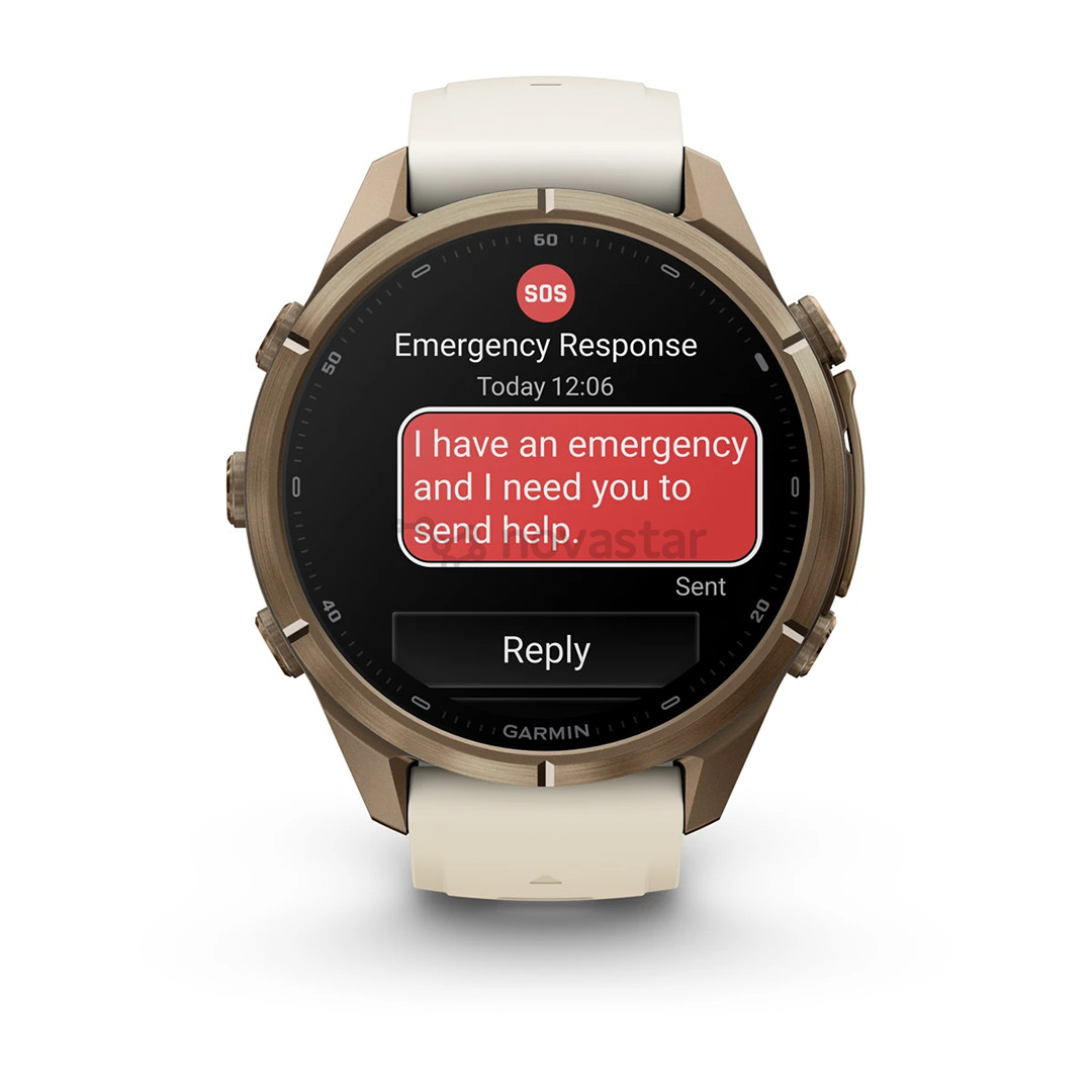 Garmin Fenix 9 Pro, 43 мм, inReach, золотистый титан, бежевый/серый - Спортивные часы