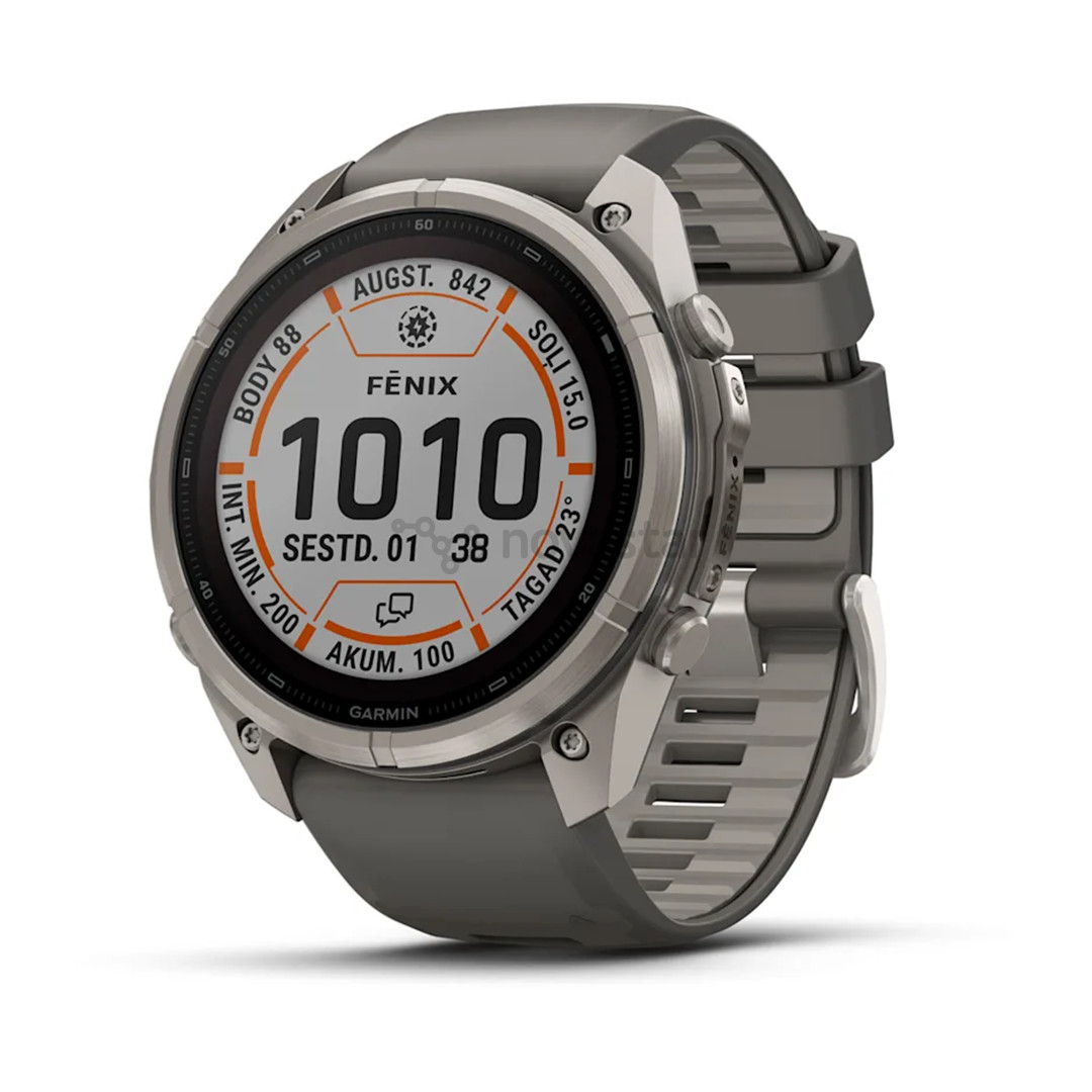 Garmin Fenix 9 Pro Solar, 51 mm, inReach, titano, pilkas - Sportinis laikrodis