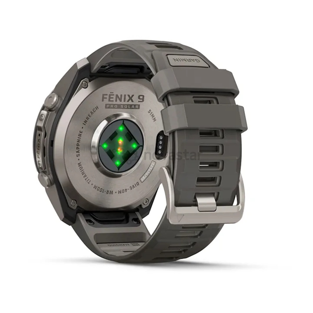 Garmin Fenix 9 Pro Solar, 51 mm, inReach, titano, pilkas - Sportinis laikrodis