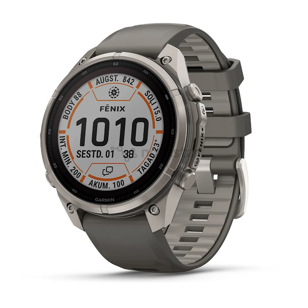 Garmin Fenix 9 Pro Solar, 47 mm, inReach, titano, pilkas - Sportinis laikrodis
