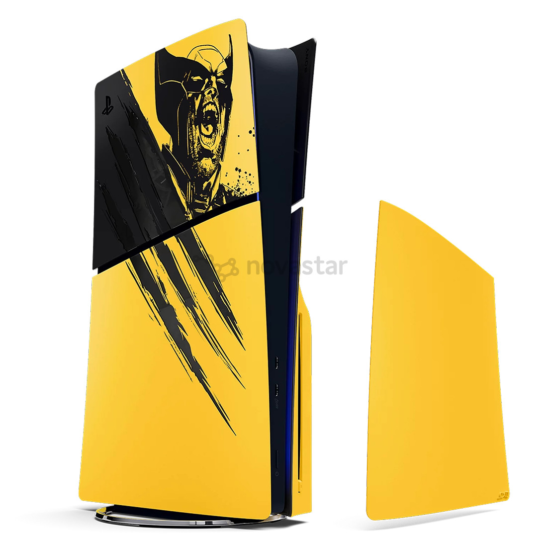 Sony Marvel's Wolverine Battle Yellow Limited Edition Console Cover, PlayStation 5 Slim, geltonas/juodas - Dėklas