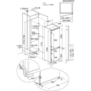 Electrolux 700, No Frost, 248 L, height 178 cm - Built-in Refrigerator