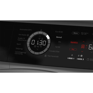 Bosch, Series 8, i-Dos, 10,5 kg/6 kg, gylis 62,2 cm, 1400 aps./min., pilka - Skalbimo mašina - džiovyklė