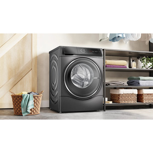 Bosch, Series 8, i-Dos, 10,5 kg/6 kg, gylis 62,2 cm, 1400 aps./min., pilka - Skalbimo mašina - džiovyklė