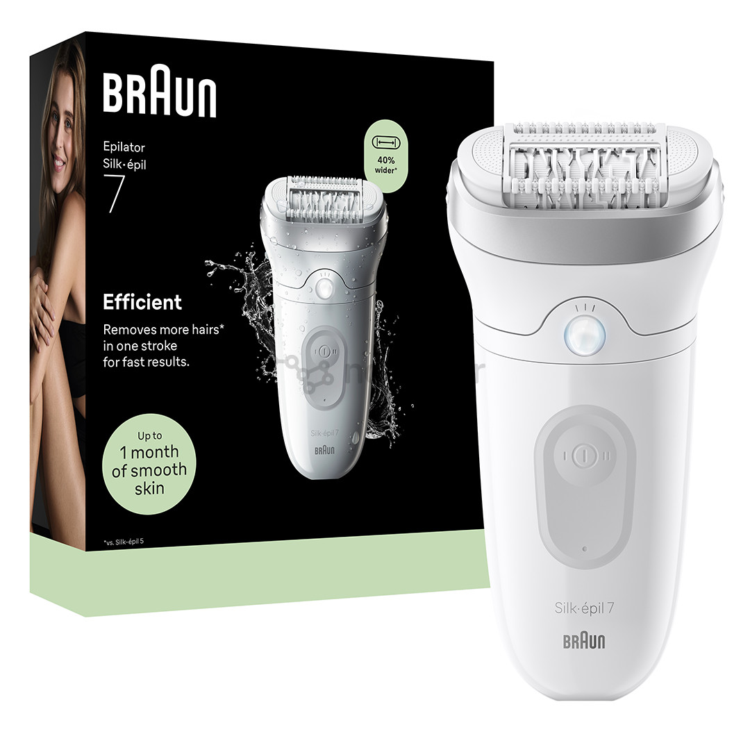 Braun Silk epil 7, Wet & Dry, baltas/pilkas - Epiliatorius