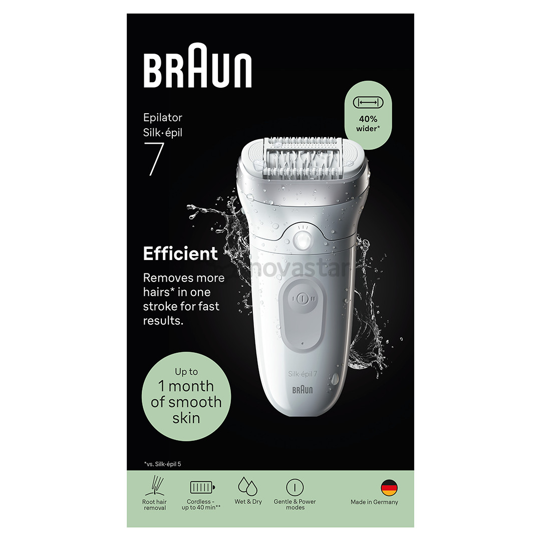 Braun Silk epil 7, Wet & Dry, baltas/pilkas - Epiliatorius