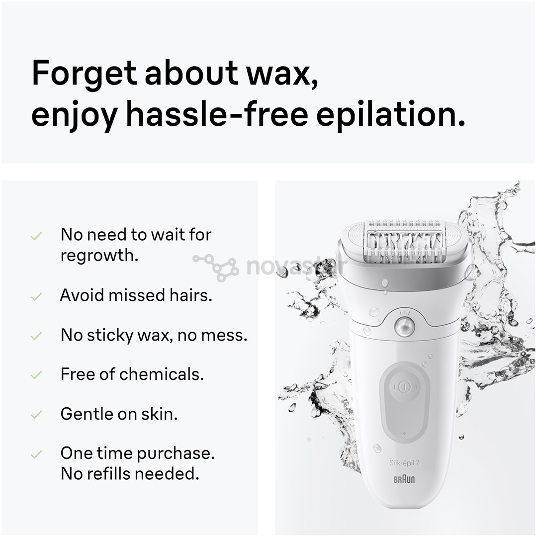 Braun Silk epil 7, Wet & Dry, baltas/pilkas - Epiliatorius
