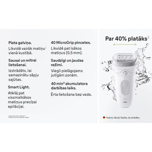 Braun Silk epil 7, Wet & Dry, baltas/pilkas - Epiliatorius