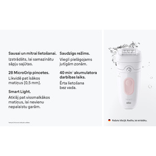 Braun Silk epil 5, Wet & Dry, baltas/rožinis - Epiliatorius