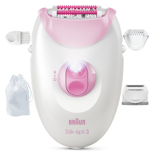 Braun Silk epil 3, baltas/rožinis - Epiliatorius SE3031.NEW