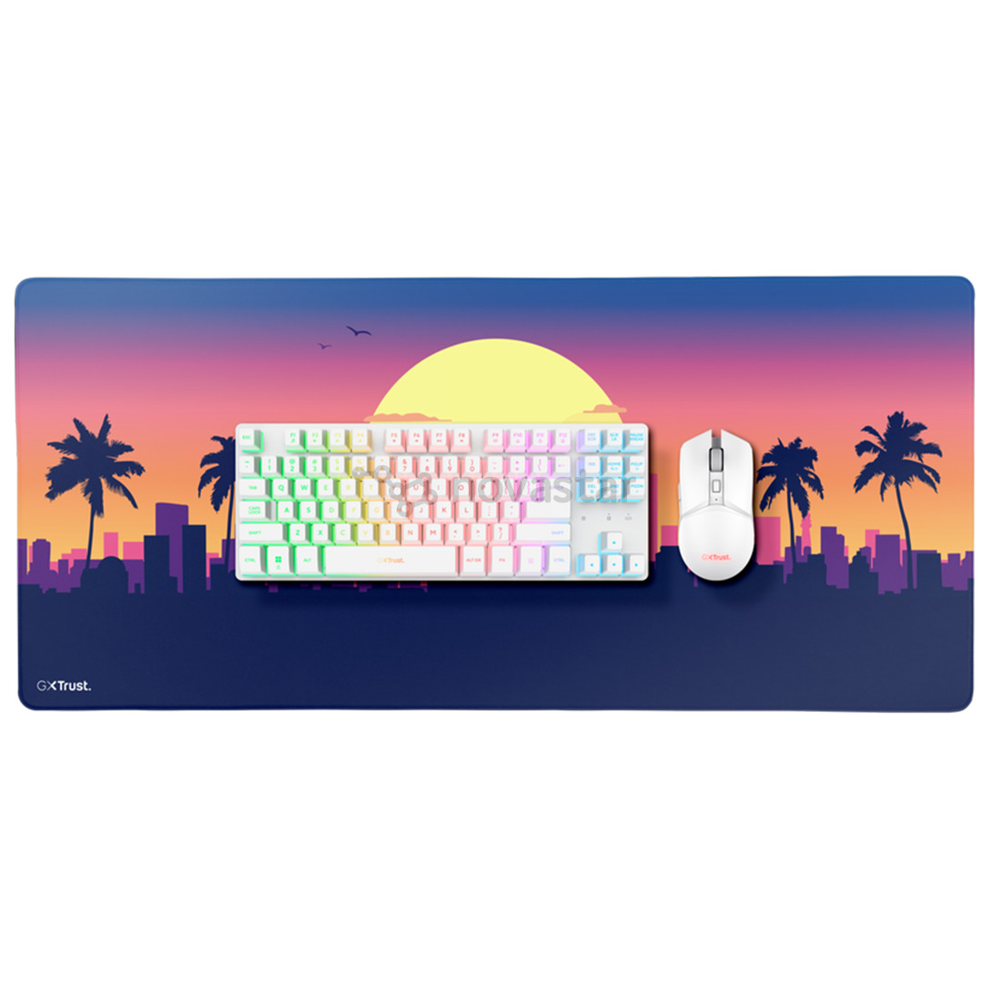 Trust GXT 882 3-in-1 Miami, TKL, US, XXL pelės kilimėlis, baltas - Belaidė klaviatūra, pelė ir kilimėlis