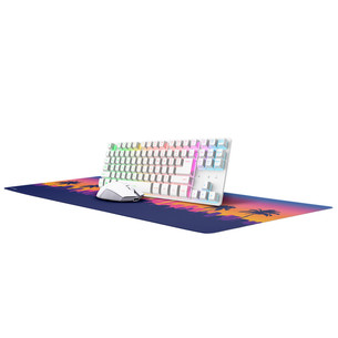 Trust GXT 882 3-in-1 Miami, TKL, US, XXL pelės kilimėlis, baltas - Belaidė klaviatūra, pelė ir kilimėlis