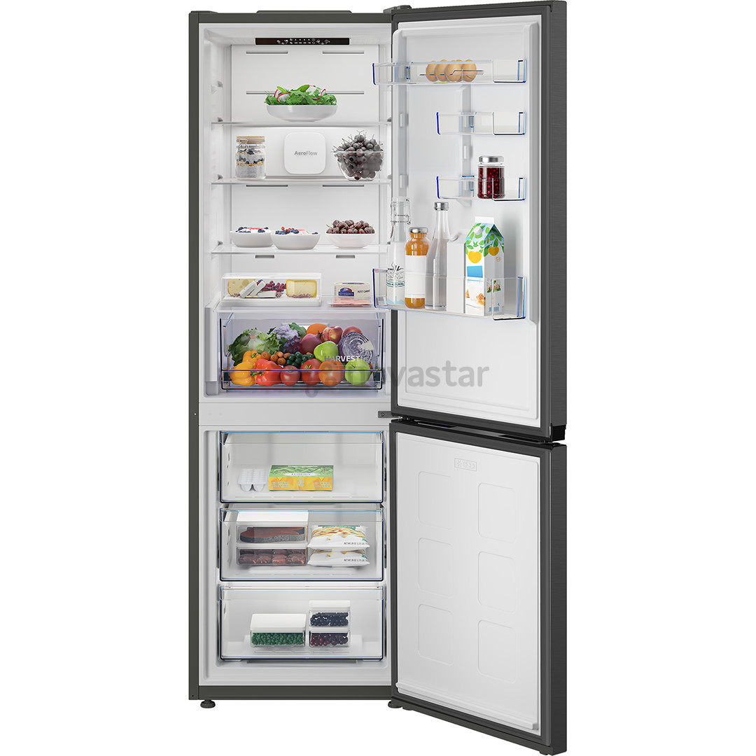 Beko, NoFrost, 370 L, aukštis 187 cm, tamsaus nerūdijančio plieno - Šaldytuvas