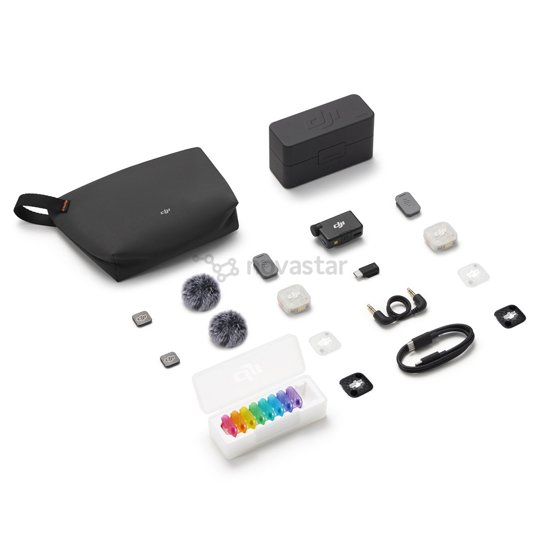 DJI Mic Mini 2S (2 TX + 1 RX + Charging Case), baltas - Belaidis mikrofonas