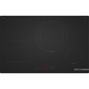 Bosch, Series 6, без рамы, ширина 80,2 см, черный - Интегрируемая индукционная варочная панель с вытяжкой PVS81AHC1E