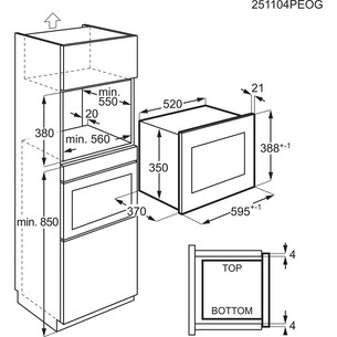 Electrolux 500 series, su grilio funkcija, 23 l, juoda - Įmontuojama mikrobangų krosnelė