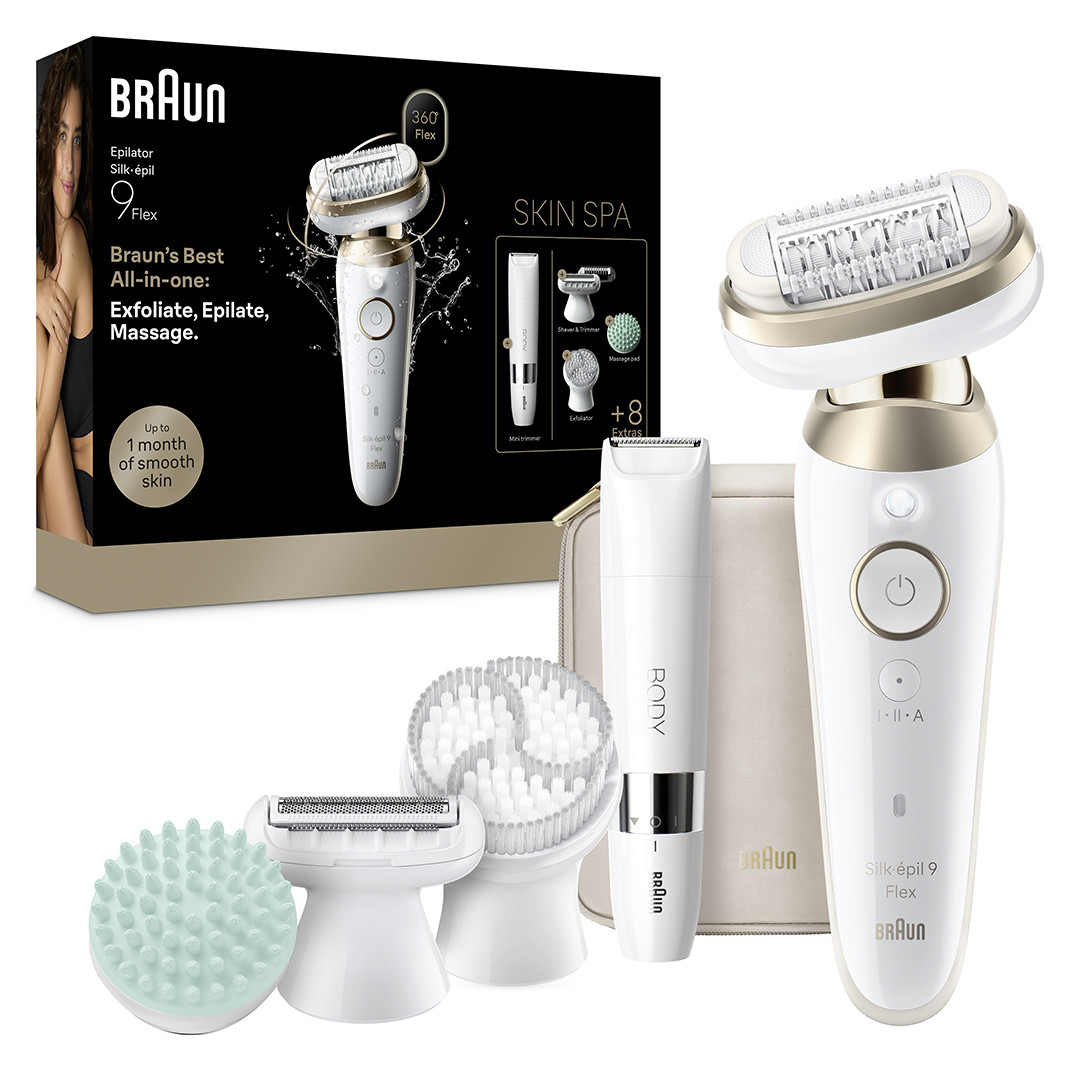 Braun Silk épil 9 Flex SkinSpa, Wet & Dry, белый - Эпилятор