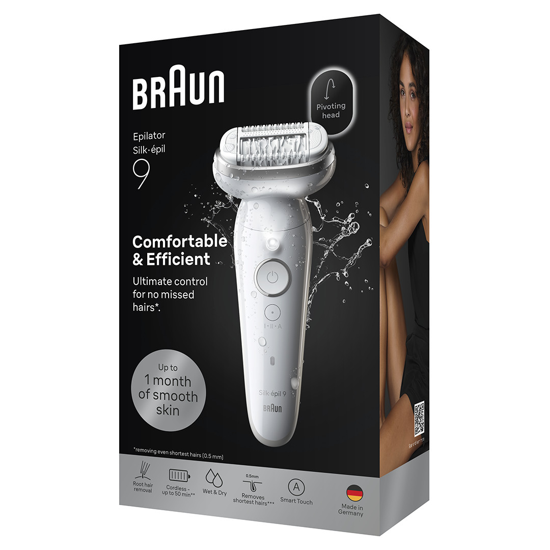 Braun Silk épil 9, Wet & Dry, белый - Эпилятор