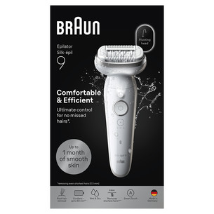 Braun Silk épil 9, Wet & Dry, белый - Эпилятор