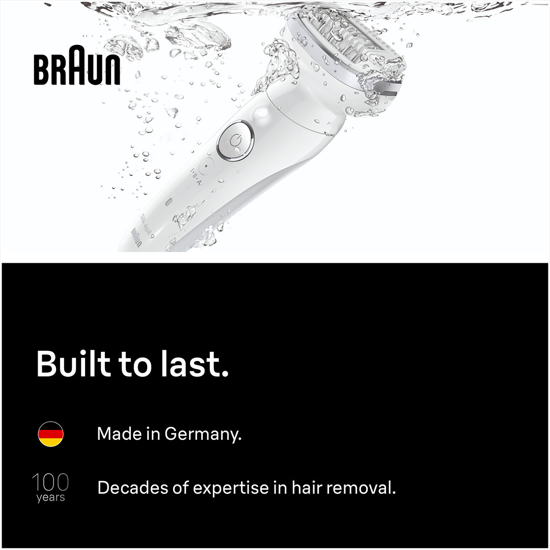 Braun Silk épil 9, Wet & Dry, белый - Эпилятор