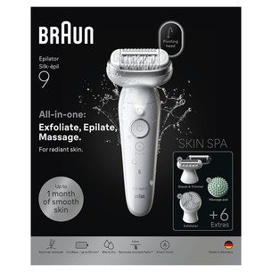 Braun Silk épil 9, сухое и влажное использование, белый - Эпилятор