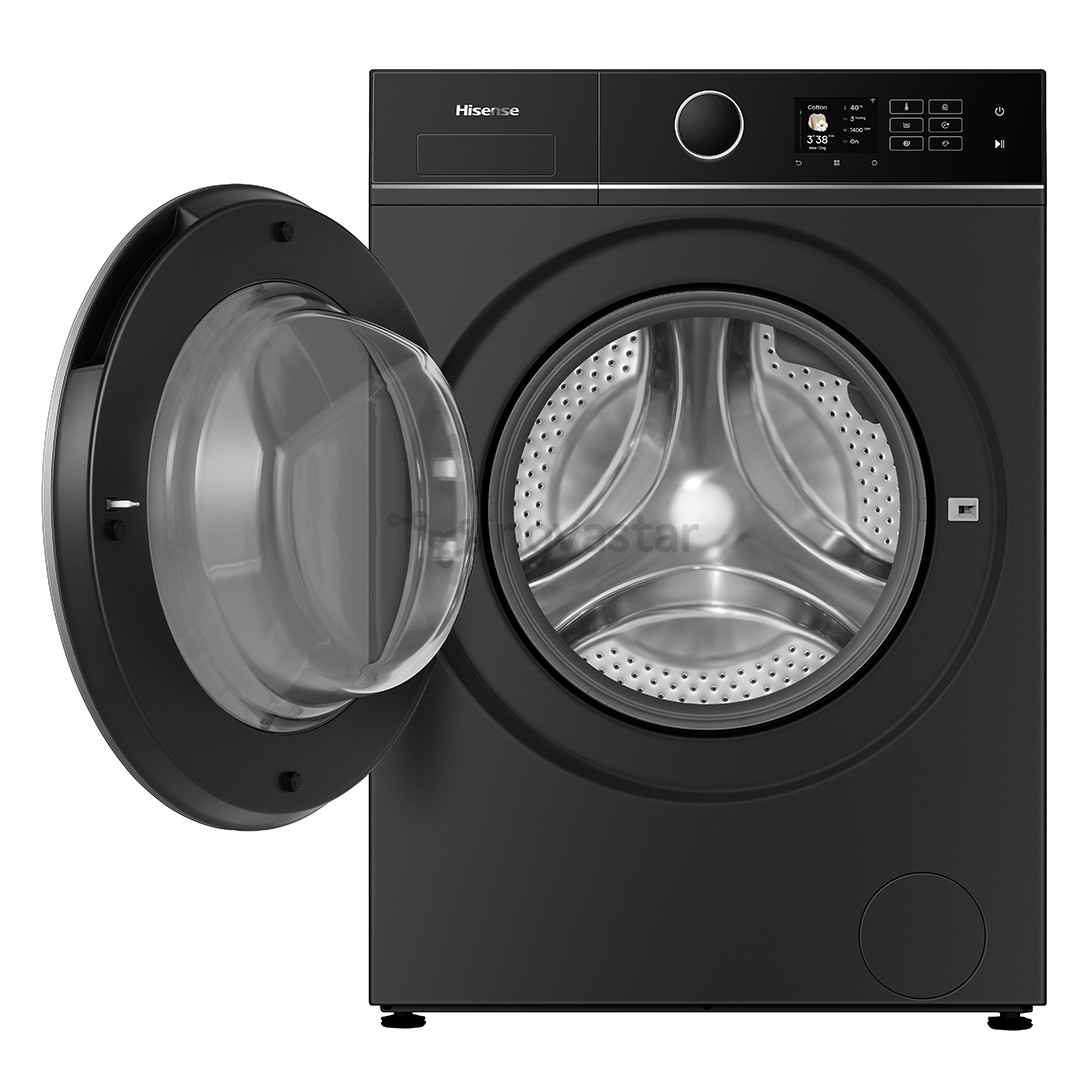 Hisense, 12 kg / 8 kg, gylis 59,5 cm, 1400 aps./min., juoda - Skalbimo mašina - džiovyklė