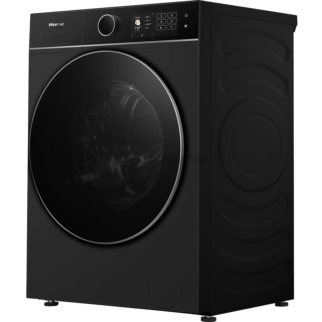 Hisense, 12 kg / 8 kg, gylis 59,5 cm, 1400 aps./min., juoda - Skalbimo mašina - džiovyklė