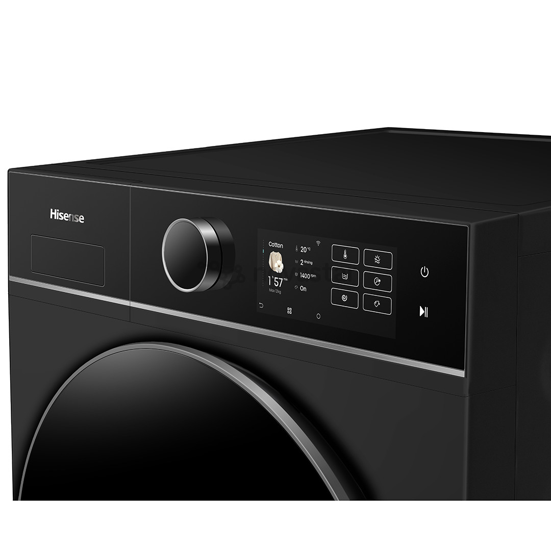 Hisense, 12 kg / 8 kg, gylis 59,5 cm, 1400 aps./min., juoda - Skalbimo mašina - džiovyklė